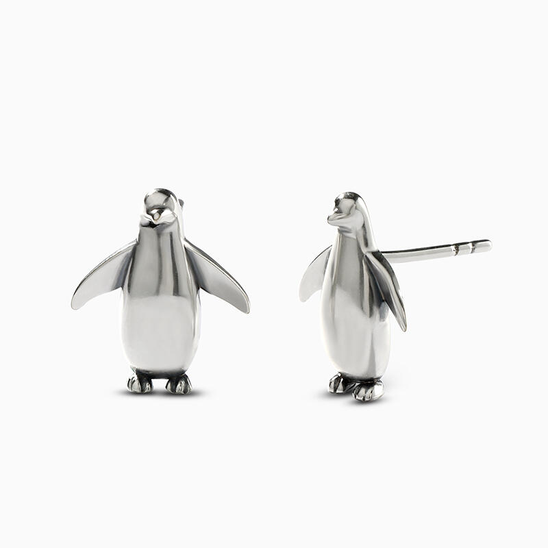 Jeulia Brincos de pinguim de prata esterlina