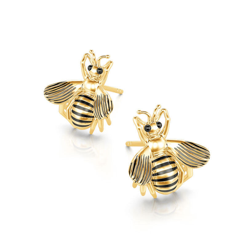 Jeulia "Guide the Life" Honey Bee Sterling Silver Earrings