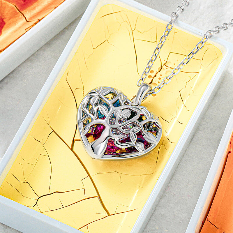 Jeulia Birthstone Heart Pendant Necklace