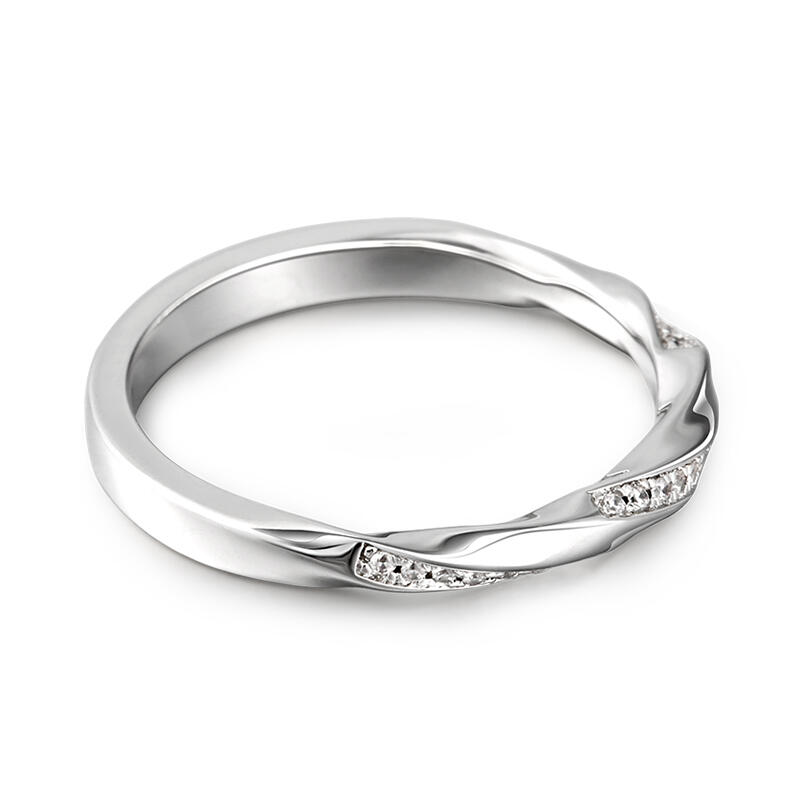 Jeulia Alliance pour femme "L'amour entrelacé" Argent Sterling