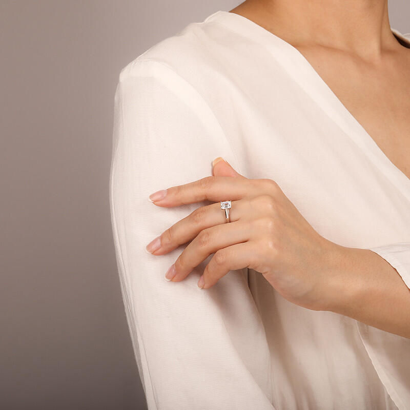 "Love Story" 1ct Emerald Cut Solitaire Engagement Ring