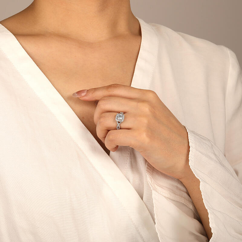 "To The Best Of You" Round Cut Halo Engagement Ring
