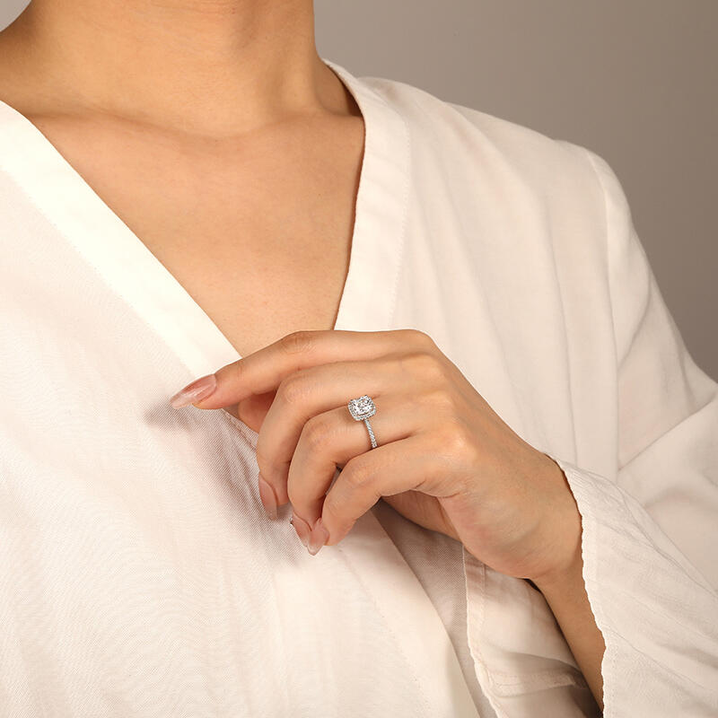 "One and the Only Oath" Cushion Cut Halo Engagement Ring