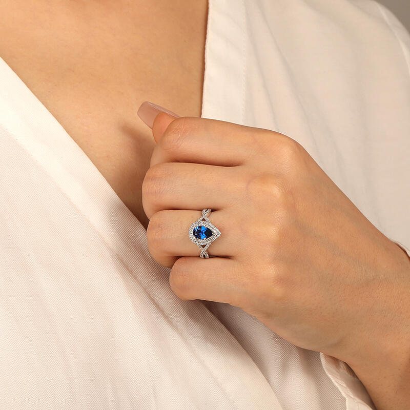 "Truly Love You" Pear Cut Halo Engagement Ring