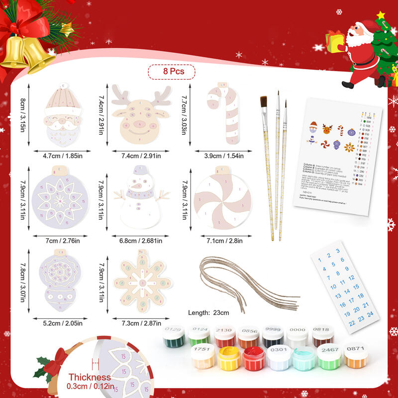 DIY 手描き クリスマスケーン クリスマス オーナメントセット