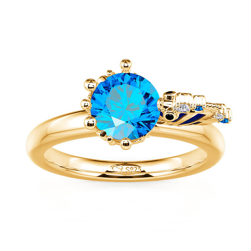 Jeulia Hug Me Anillo Pez Inspirado en el Océano de Plata de Ley