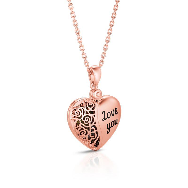 Jeulia "Love You" Vintage Locket Heart Personalized Sterling Silver Photo Necklace