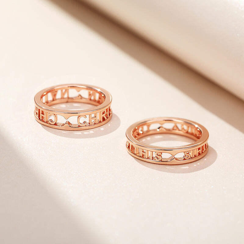 Jeulia "Be My Love" Personalized Sterling Silver Men's Ring