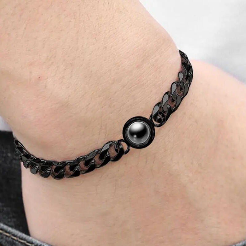 Bracelet de projection personnalisé avec photo pour hommes