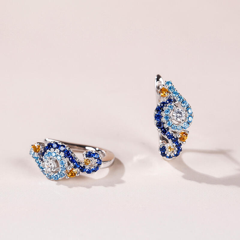 Jeulia "Dreamy Secret" De sterrennacht geïnspireerde sterling zilveren oorbellen