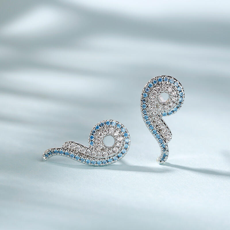 Jeulia "Cloud from Field Sky" Sterling Silver Earrings