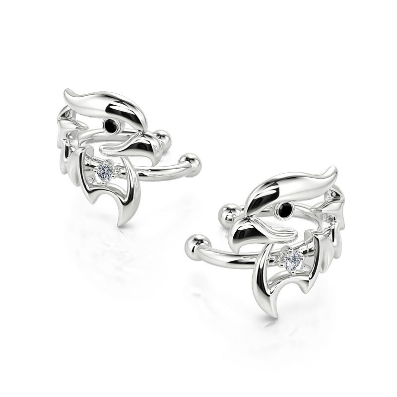 Jeulia "King of Birds" Eagle Sterling Silver Clip Earrings