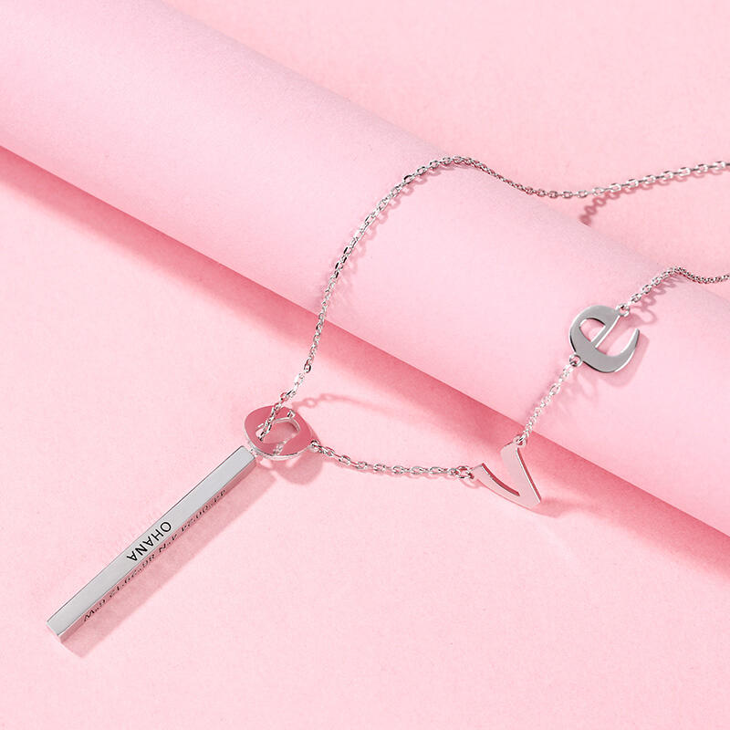 Jeulia Collier Barre Verticale Personnalisé en Argent Sterling