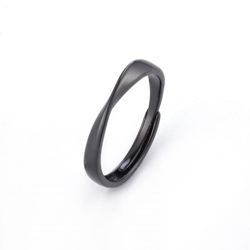 Jeulia Mobius Sterling Silver Couple Rings