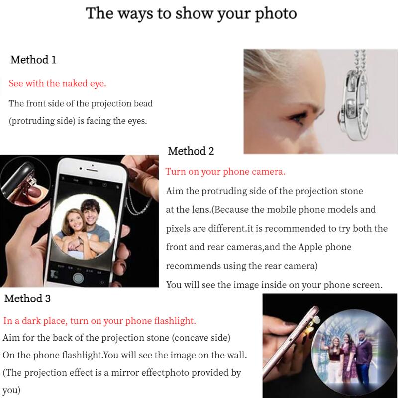 Personalized Photo Projection Bracelet Disc with Black Cord