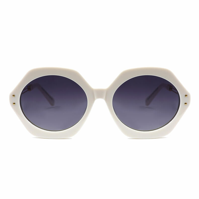 Mathilde Geometric White Sunglasses