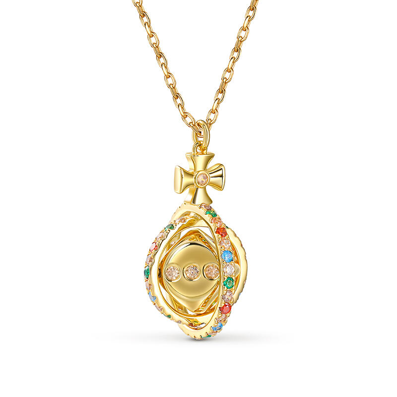 Jeulia "Lucky Dice" Sterling Silver Rotating Necklace