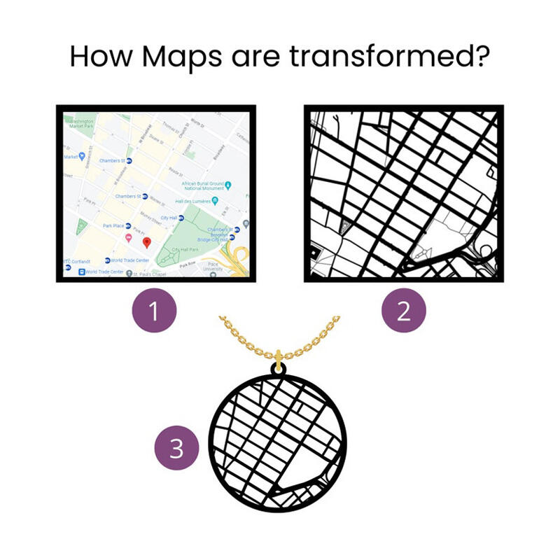 Personalized Map Necklace Custom Engraving Coordinates Jewelry Christmas Gifts for Her