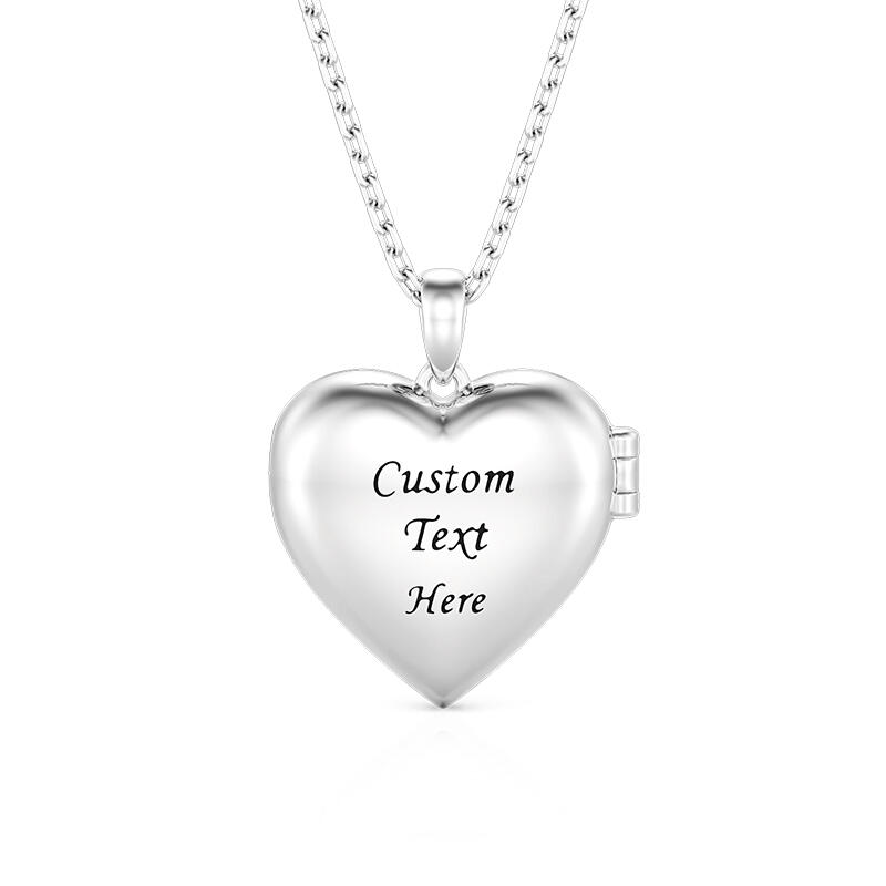 Jeulia Vintage Personalized Heart Photo Locket Necklace with Birthstone
