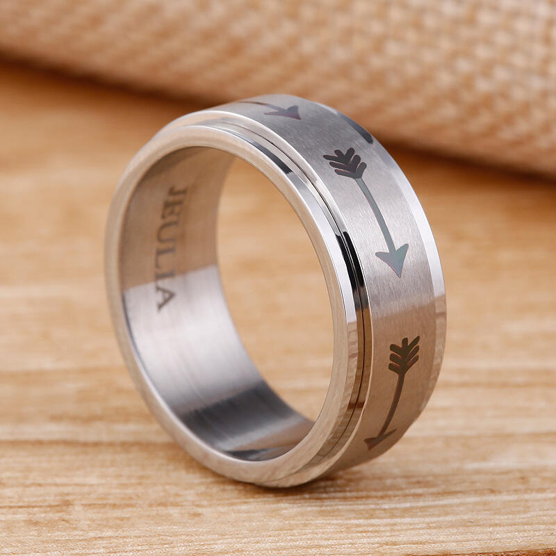Jeulia Rotatable Arrow Stainless Steel Men's Band