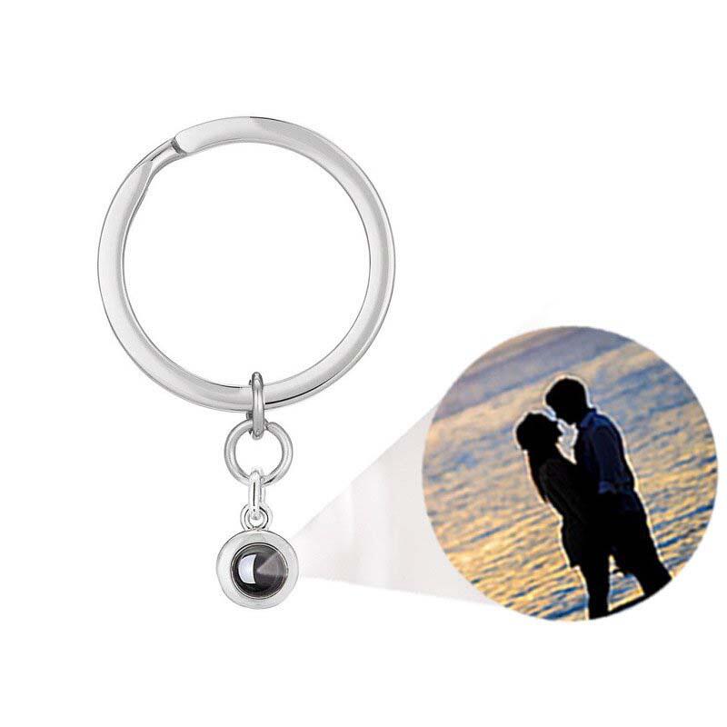 Llavero de proyección de fotos personalizado en forma redonda