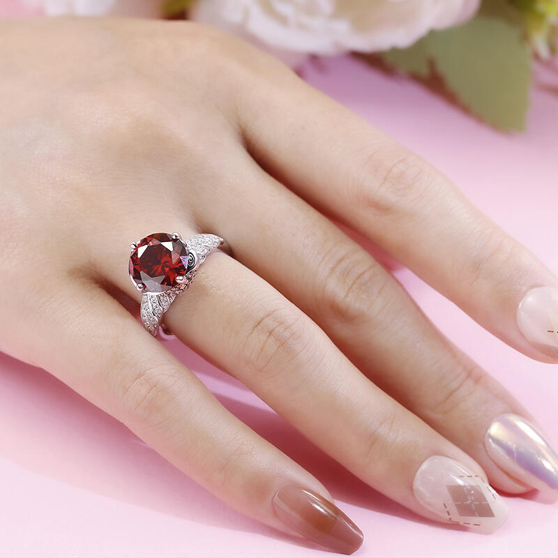 Jeulia "Beauty and Majesty" Eagle Round Cut Sterling Silver Ring