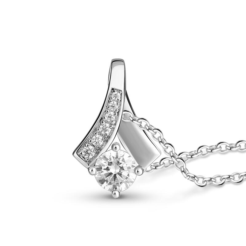 Jeulia "Best Wishes" Personalized Sterling Silver Necklace