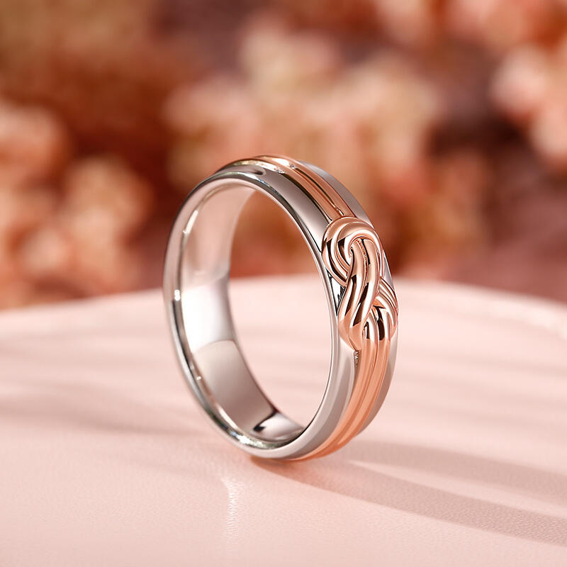 Jeulia "Eternal Connection" Knot Design Sterling Silver Women's Band