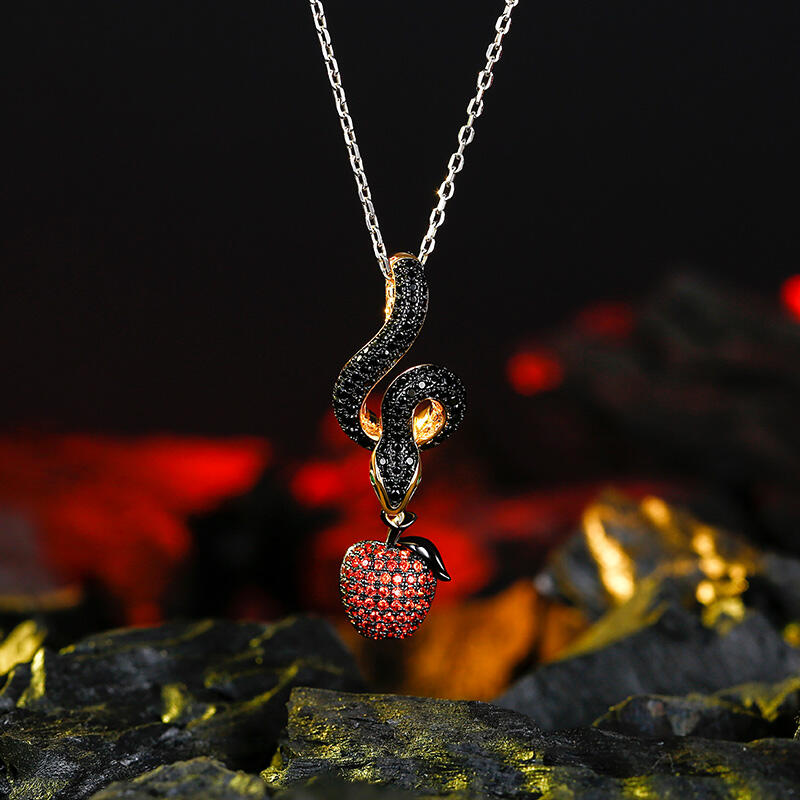 Jeulia "Forbidden Fruit" Snake&Apple Sterling Silver Jewelry Set