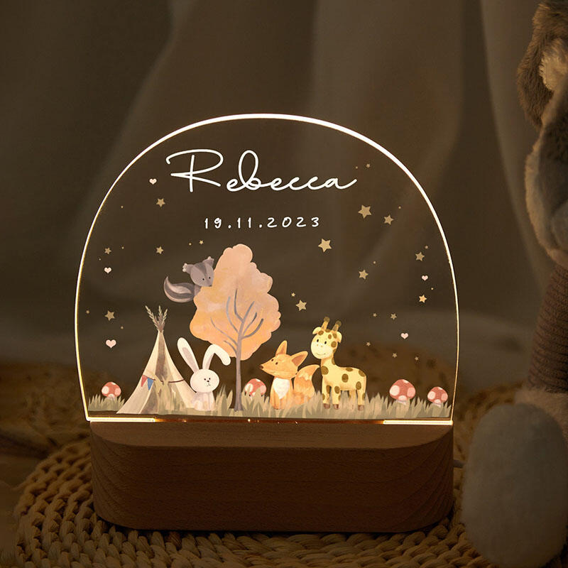 動物 名入れ アクリル テーブルランプ オーダーメイド