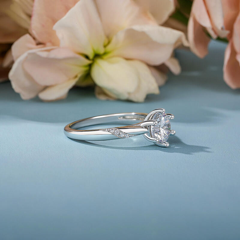 Jeulia Alianza de Boda Solitario Diseño Trenzado Personalizado para Mujer