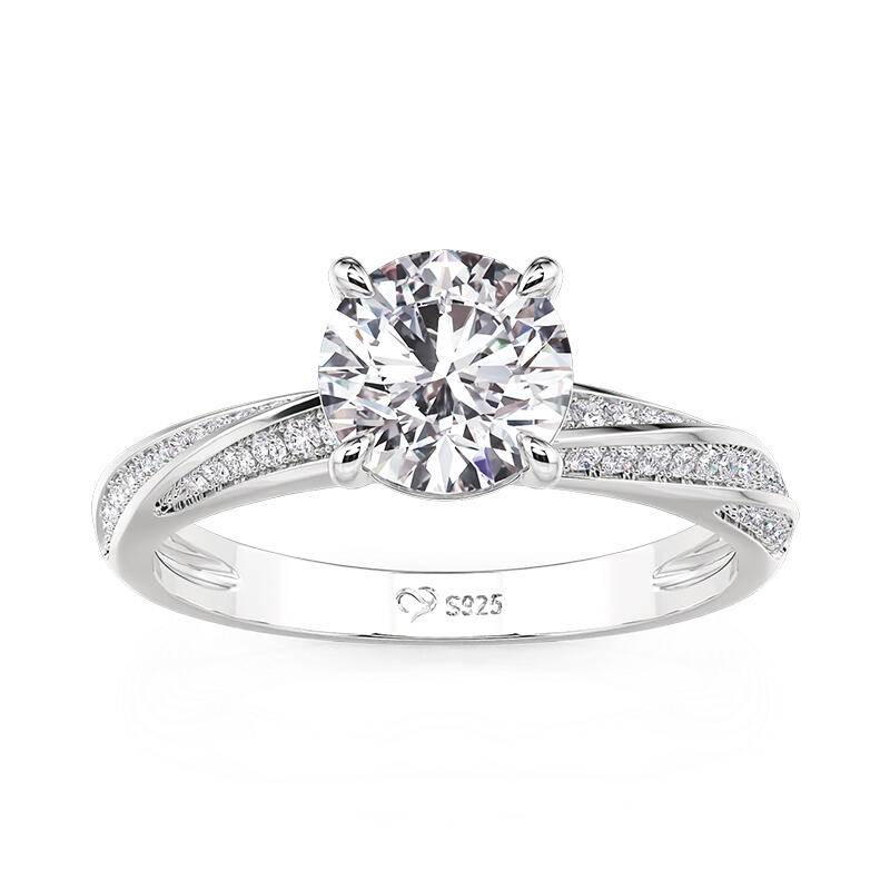 Jeulia Bague de Fiançailles Solitaire Classique à Nœud Coupe Ronde