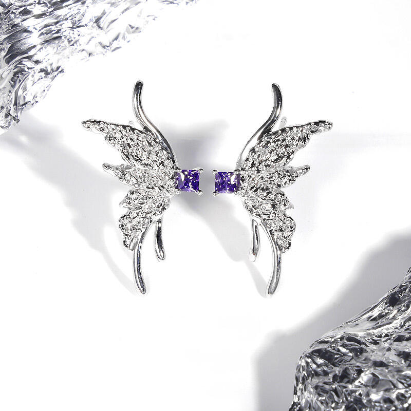 Jeulia Pendientes Mujer de Plata de Ley Forma de Mariposa Corte Princesa