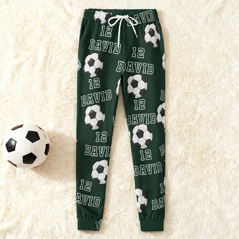 Pantaloni della tuta unisex personalizzati con nome e numero su misura Design calcio Regalo per gli amanti dello sport