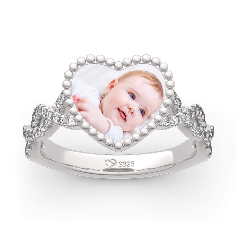 جوليا خاتم صور صمم بنفسك من الفضة الإسترليني "حب لا نهاية له"