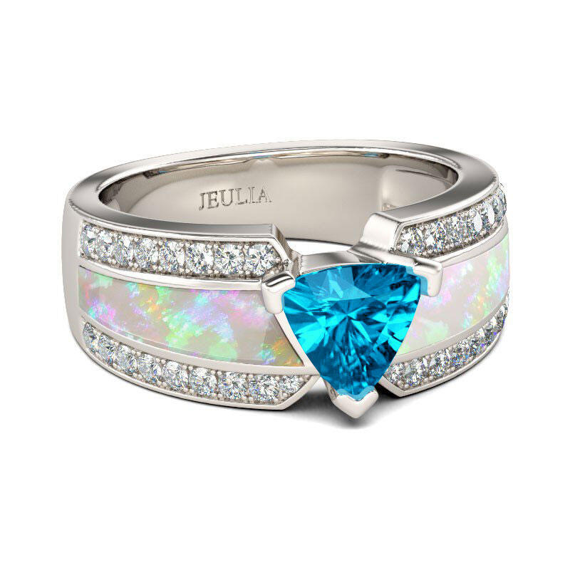 Jeulia Unique Trillion Cut Sterling Silver Ring