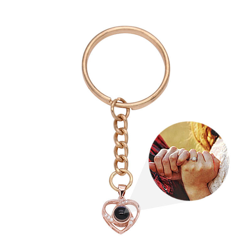 Gepersonaliseerde fotoprojectie Sleutelhanger-Shining Love