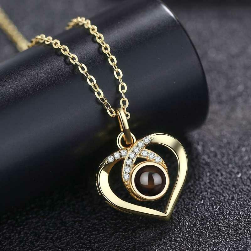 ハート 投影 写真 写真入れ ネックレス