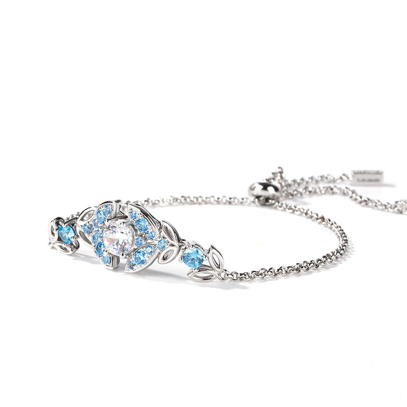 Jeulia Butterfly Round Cut Sterling Silver Bracelet