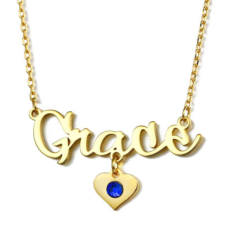 Jeulia "Be Together" Personalized Name Necklace With Birthstone