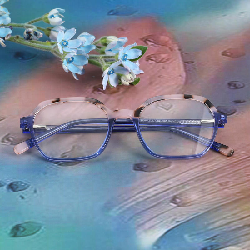 Curme Geometrische Blaue Brille
