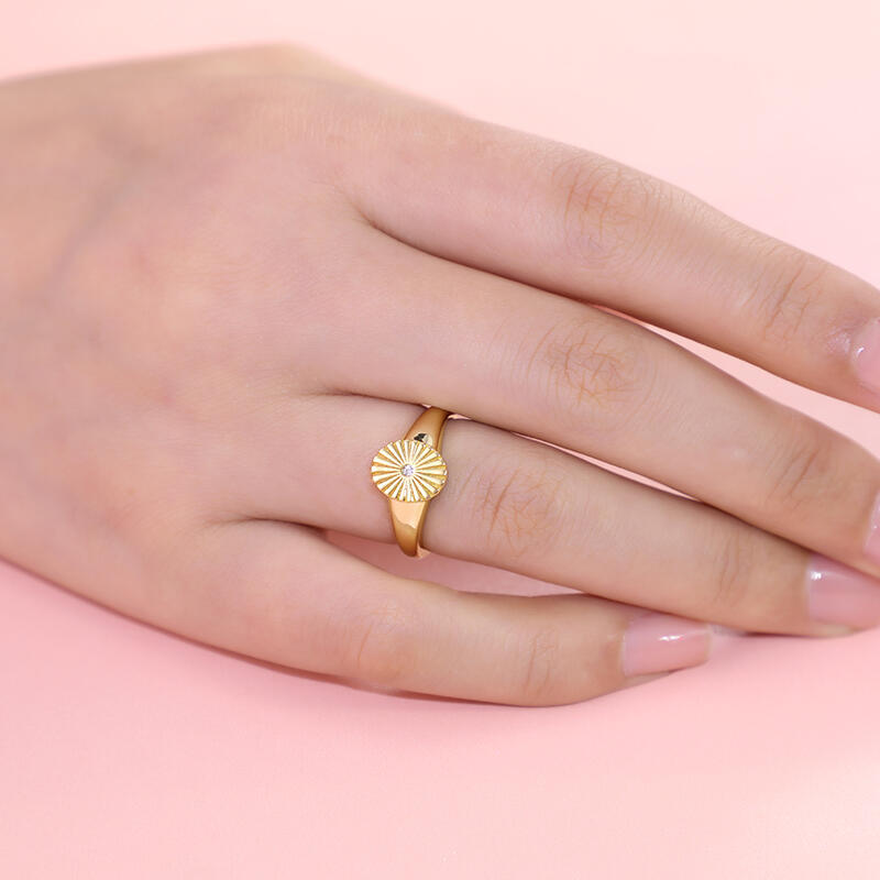 Jeulia Oval Signet Sterling Silver Ring