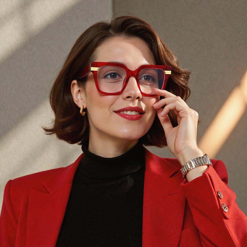 Occhiali da Vista Colby Quadrato Rosso