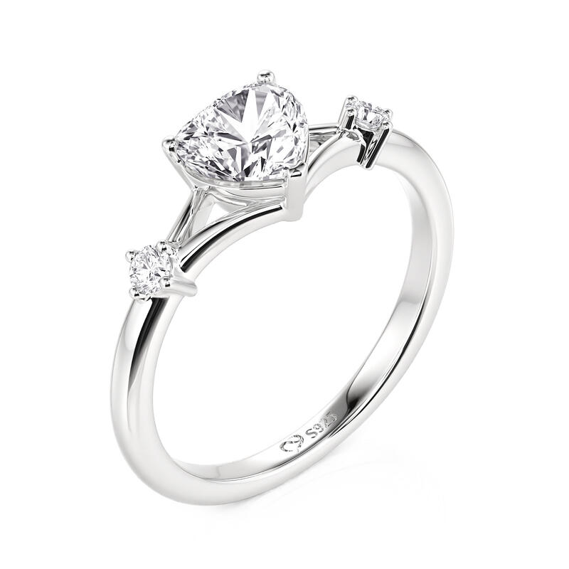Jeulia Classic Heart Cut Split Shank Engagement Ring