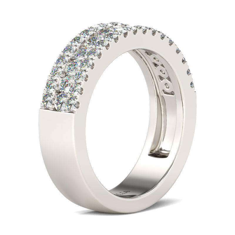 Jeulia Simple Round Cut Sterling Silver Women's Band