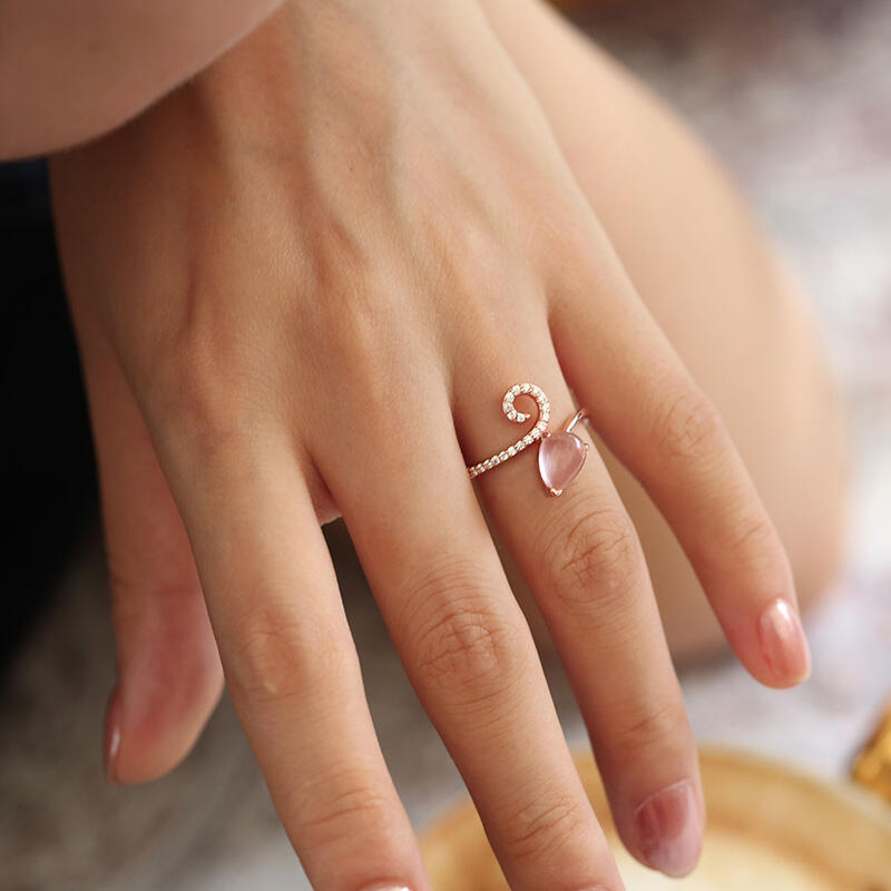 Jeulia Water Drop Sterling Silver Cocktail Ring