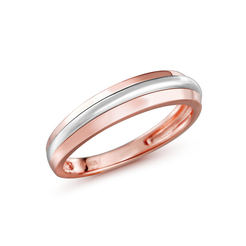 Jeulia Two Tone Sterling Silver Men's Band