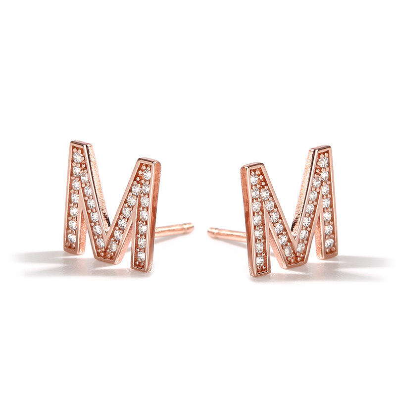 Jeulia "All of Me" Sterling Silver Personalized Initial Earrings