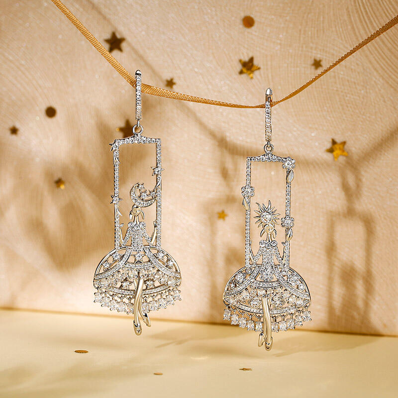 Jeulia "Mesmerizing Fairies" Sterling Silver Drop Earrings