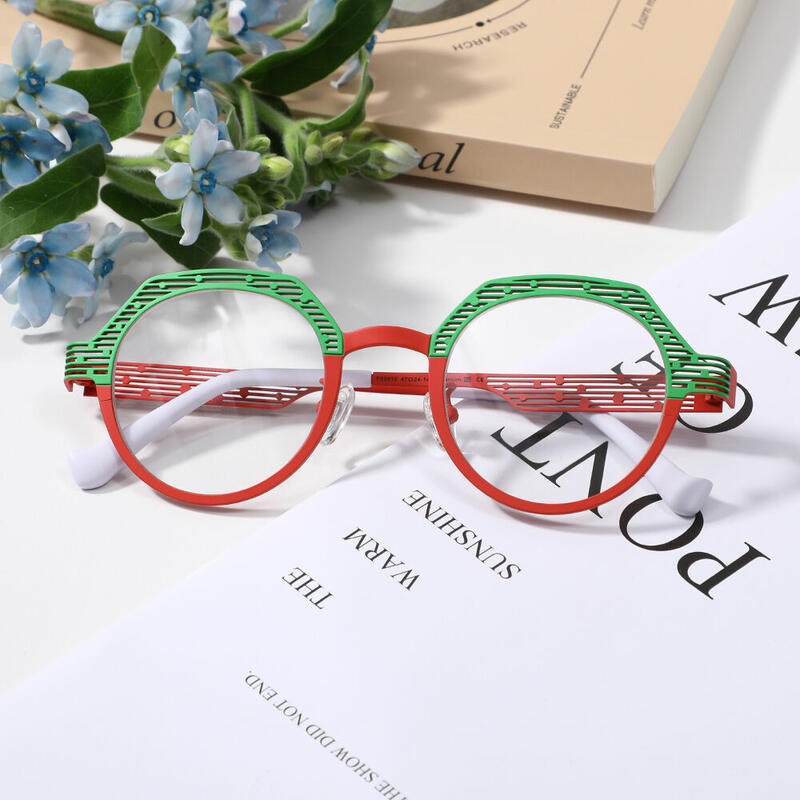 Occhiali da Vista Caush Poligono Rosso